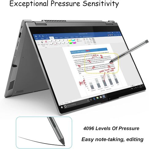 قلم رقمي 2 متوافق مع قلم Lenovo الرقمي 2، متوافق مع Lenovo Yoga Book 9/2 in 1/7i/9i، ThinkBook 14 2in1/14s Yoga/Plus G4، IdeaPad Duet 3/5، 13w/300w Yoga Pen (رمادي) in Saudi Arabia