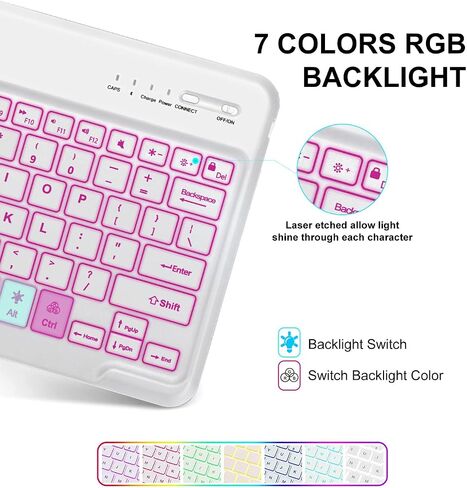 Keyboard Case for SAMSUNG Galaxy Tab A9+ Tablet 11", Dechatable Keyboard Bluetooth, Smart Cover Compatible with S Pen, w/Pencil Holder Auto Sleep/Wake Synthetic Leather Folio for Tab A9 Plus, Black in Kuwait