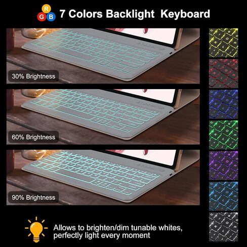 Keyboard Case for SAMSUNG Galaxy Tab A9+ Tablet 11", Dechatable Keyboard Bluetooth, Smart Cover Compatible with S Pen, w/Pencil Holder Auto Sleep/Wake Synthetic Leather Folio for Tab A9 Plus, Black in Kuwait