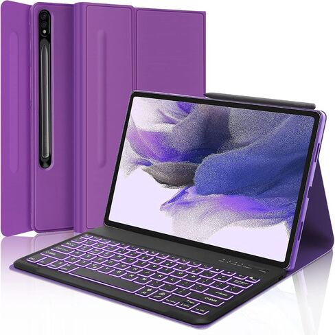 Keyboard Case for SAMSUNG Galaxy Tab A9+ Tablet 11", Dechatable Keyboard Bluetooth, Smart Cover Compatible with S Pen, w/Pencil Holder Auto Sleep/Wake Synthetic Leather Folio for Tab A9 Plus, Black in Kuwait