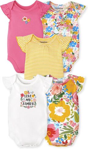 The Children's Place Baby Girls' and Newborn Short Sleeve Cotton Variety Pack Bodysuits in Saudi Arabia