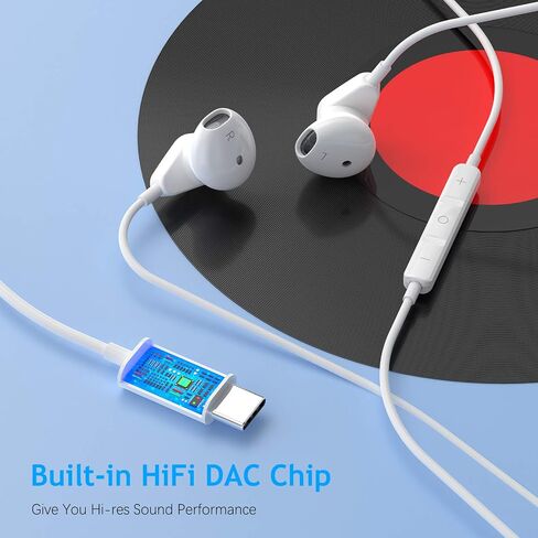 USB C Headphones for Galaxy S24 S23 S22 A54 A53 Z Fold 5 6, USB Type C Earphones with Microphone Android Wired Earbuds DAC Noise Canceling Headset for Samsung S21 Plus S20 FE Tab S9 S8 Pixel 8 7 Pro in Saudi Arabia