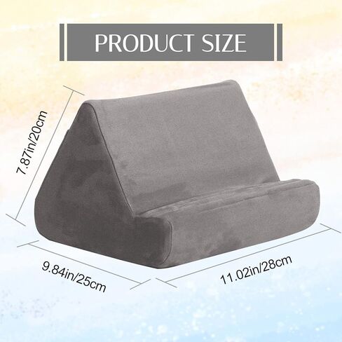 حامل وسادة للكمبيوتر اللوحي مع جيب، وسادة ناعمة متعددة الزوايا للحضن والسرير والمكتب، 3 زوايا عرض قابلة للتعديل، لجهاز iPad Pro 11، 10.5،12.9 Air Mini، والهواتف الذكية، والقارئ الإلكتروني، والكتب (أحمر) in Kuwait