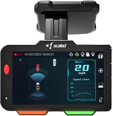 Scaled AI Dashcam, HAWKSE2K, 2.5K Dash Cam Front and Rear, 3" Monitor Visual Traffic,7 ADAS Functions, 10 Voice commands,Free 64G SD card, Free APP, Car Dash Camera with GPS/WiFi and stary Vision in Saudi Arabia