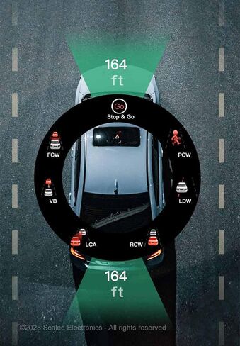 Scaled AI Dashcam, HAWKSE2K, 2.5K Dash Cam Front and Rear, 3" Monitor Visual Traffic,7 ADAS Functions, 10 Voice commands,Free 64G SD card, Free APP, Car Dash Camera with GPS/WiFi and stary Vision in Saudi Arabia