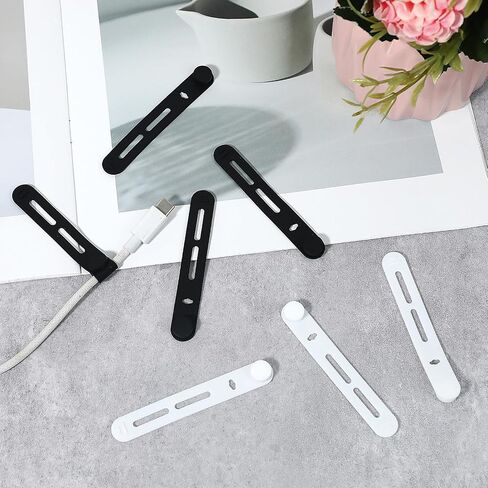 Reusable Cable Ties, 40 Pcs Silicone Cord Organizer Charger Management Ties Elasticity Cable Organizer Adjustable Accessories Cord Holder Straps Desk Cable Management for Home Office Travel in Saudi Arabia