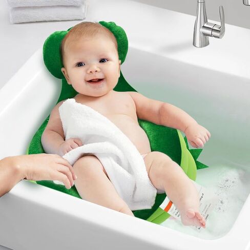 Soft Sink Bather for Baby, Cute Shape Baby Bath Cushion, New Born Bath Mat (Green) in Saudi Arabia