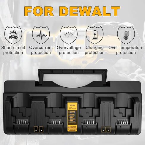 استبدال الشاحن السريع Energup لشاحن Dewalt 20V Max، 4 منافذ (DCB104) in Kuwait
