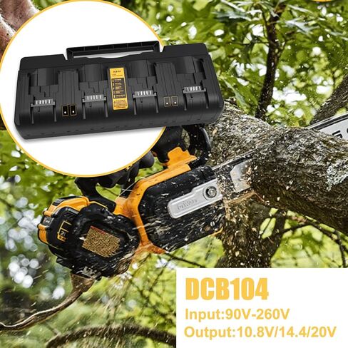 استبدال الشاحن السريع Energup لشاحن Dewalt 20V Max، 4 منافذ (DCB104) in Kuwait