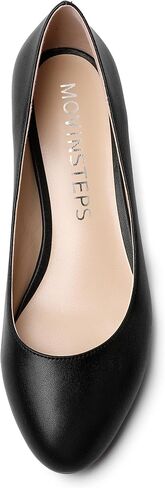 Womens Dating Matte Slip On Round Toe Dress Spool Low Heel Pumps Shoes 1.5 Inch in Saudi Arabia