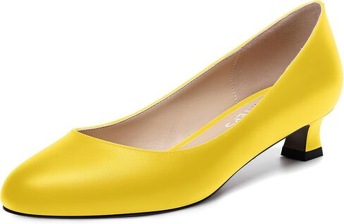 Womens Dating Matte Slip On Round Toe Dress Spool Low Heel Pumps Shoes 1.5 Inch in Saudi Arabia
