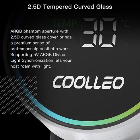 COOLLEO ICE Fairy 240 Digital ARGB 240mm AIO CPU Cooler,Three-Phase Nine-Stage Water Pump 280W TDP Liquid CPU Cooler for AMD AM4/AM5 & Intel LGA 115X/1200/1700 in Saudi Arabia