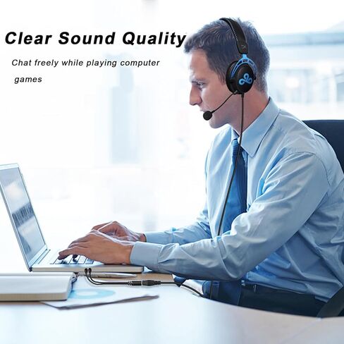 مقسم سماعة الرأس للكمبيوتر الشخصي 3.5 ملم أنثى إلى ثنائي 3.5 ملم ذكر ميكروفون ستيريو جاك Y كابل مقسم محول سماعة الرأس سلك Aux، مناسب لسماعات الألعاب/الهاتف الذكي إلى مقبس مزدوج للكمبيوتر المحمول والكمبيوتر المكتبي in Kuwait