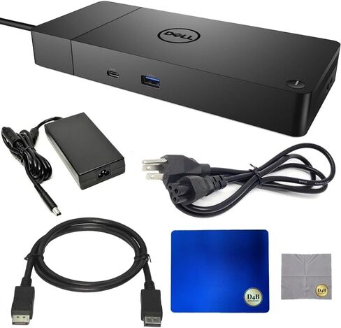 محطة إرساء Dell WD19S بقدرة 180 وات (USB، USB-C، DisplayPort، HDMI، منافذ Ethernet) حزمة جاهزة للمستقبل/المكتب. حزمة كاملة مع Dell WD19S + كابل DP + قطعة قماش من الألياف الدقيقة + لوحة ماوس (متجددة) in Saudi Arabia
