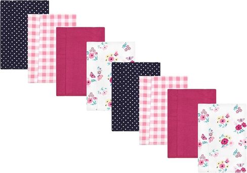 Hudson Baby Cotton Poly Flannel Burp Cloths Multipack, Animal Adventure 8-Pack, One Size in Saudi Arabia