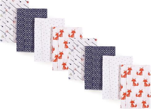 Hudson Baby Cotton Poly Flannel Burp Cloths Multipack, Animal Adventure 8-Pack, One Size in Saudi Arabia