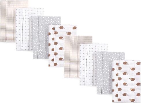 Hudson Baby Cotton Poly Flannel Burp Cloths Multipack, Animal Adventure 8-Pack, One Size in Saudi Arabia