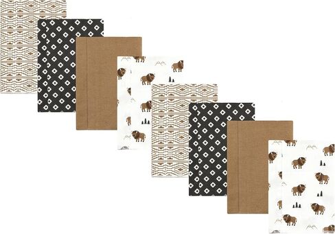 Hudson Baby Cotton Poly Flannel Burp Cloths Multipack, Animal Adventure 8-Pack, One Size in Saudi Arabia