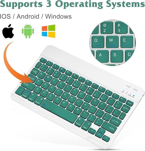 Rechargeable Bluetooth Keyboard and Mouse Combo Ultra Slim for Amazon Fire HD 8 Plus (2020) and All Bluetooth Enabled Android/PC-Baby Pink Keyboard with Baby Pink RGB LED Mouse in Saudi Arabia