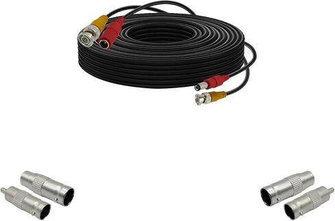1pcs 5M/16.4ft bnc Cable, coaxial Cable, dvr System Installation, CCTV Security Camera Connection Cable, Video Cable, Camera Extension Cable, Comes with 4 bnc connectors in Saudi Arabia