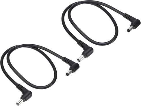 PATIKIL 1Ft 5.5 x 2.1mm Male to Male DC Power Cable, 2Pcs 18AWG Wire Adapter 90 Degree Right Angle Connector Cord for LED Strip DVR Router Surveillance Camera in Kuwait