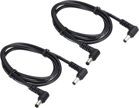 PATIKIL 1Ft 5.5 x 2.1mm Male to Male DC Power Cable, 2Pcs 18AWG Wire Adapter 90 Degree Right Angle Connector Cord for LED Strip DVR Router Surveillance Camera in Kuwait