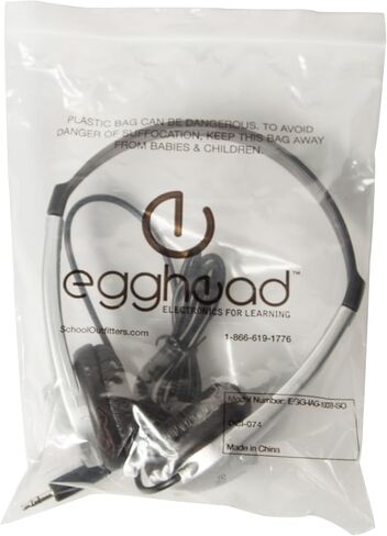 Egghead Stereo School Headphone W/Leatherette Ear Cushion (Pack of 20), black/silver in Kuwait