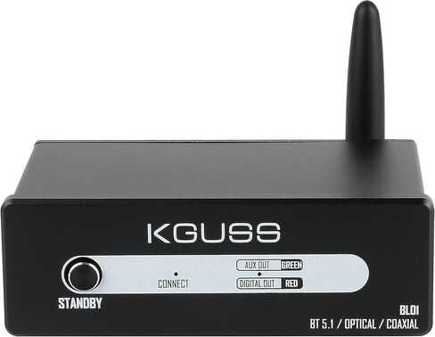KGUSS BL01 HiFi Bluetooth 5.1 Receiver for Home Stereo with LDAC, Bluetooth Audio Adapter with DAC aptX HD, RCA Optical Coax Output for AV Receiver or Stereo Amplifier in Saudi Arabia