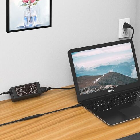 65W 45W AC Adapter Charger for Dell Laptop Charger, Dell inspiron 11 13 14 15 17 3000 5000 7000 Series laptops Round Connects Chargers（7.4mm and 4.5mm） in Saudi Arabia