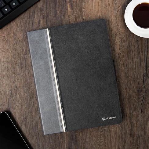 حافظة KingBlanc لجهاز iPad Air مقاس 13 بوصة (2024، M2) مع حامل أقلام رصاص من الجلد النباتي، حافظة ذكية، تنبيه/غفو تلقائي، زوايا متعددة للعرض/الرسم، غطاء واقٍ مع إغلاق مغناطيسي، أسود in Kuwait