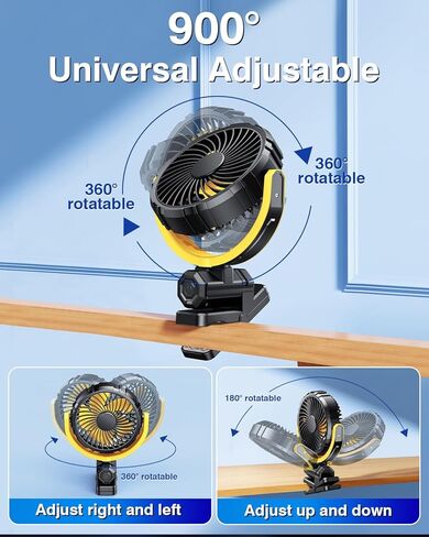 Car Fan 5V Small Clip on Fan for Front/Rear Seat, 2000mAh Rechargeable USB/Battery Powered Personal Cooling Fan Portable, Cordless Quiet Fans That Blow Cold Air, for SUV, Rv, Truck, Camping in Kuwait