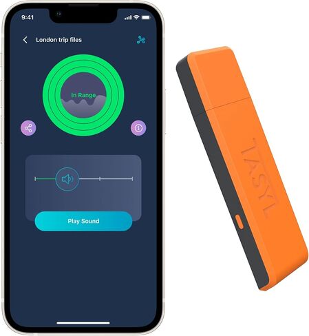 Track 1TB USB 3.2 Flash Drive SSD, with Bluetooth Tracker, SuperSpeed Up to 550 MB/s Read & 500 MB/s Write, Find Your Drive Quickly & Last Known Location with Tasyl App, Orange in Saudi Arabia