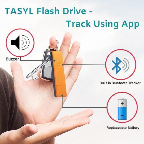 Track 1TB USB 3.2 Flash Drive SSD, with Bluetooth Tracker, SuperSpeed Up to 550 MB/s Read & 500 MB/s Write, Find Your Drive Quickly & Last Known Location with Tasyl App, Orange in Saudi Arabia