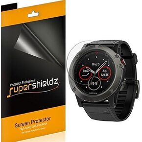 Supershieldz (6 Pack) Designed for Garmin Fenix 5X Screen Protector, (Full Screen Coverage) 0.23mm High Definition Clear Shield (TPU)