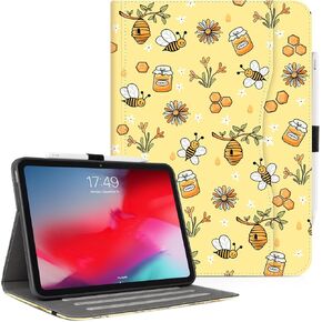 Vimorco ipad 10th Generation Case, ipad 10 Case 10.9 inch 2022, Pencil Holder with Hand Strap & Pocket, Multiple Stand Protector PU Leather Shell Cover, Auto Wake/Sleep, Cat