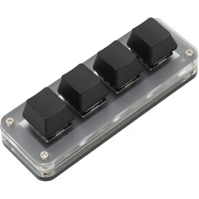 One Handed Programmable Mechanical Keyboard, Portable Mini OSU Keypad Macro Keyboard with Knob, PC Gaming Keyboards, 4 Keys, for Windows, for Vista, for Linux, for OS X