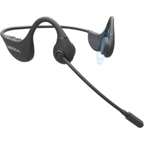 MONODEAL Bone Conduction Headphones with Mic, Bluetooth 5.3 Open Ear Headphones Wireless Waterproof Headsets, Sweat Resistant Wireless Earphones for Running, Work, Driving, Home Office(Black) in Kuwait