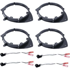 4 Set Car Front Rear Stereo Door Speaker Adapter Mounting Plates 6.5/6.75 Inch Spacer Rings Bracket with Harness for Chevy 2006-2021, GMC 2006-2020, Some Cadillac, Buick, Pontiac
