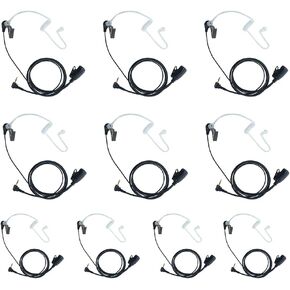 Walkie Talkie Headset with Mic PTT Covert Acoustic Tube Earpiece Compatible for Motorola Talkabout MH230R MR350R T600 T200 T200TP T260 T260TP T460 MT350R 2 Way Radio 10Pack