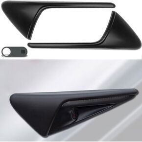 Side Camera Cover Compatible with Tesla Model 3 2017-2023, HW2.0-3.0 Turn Signal Camera Decoration Covers for Model Y 2016-2023 Decoration Side Camera Stylish Decor Cover, 2PCS Matte Black
