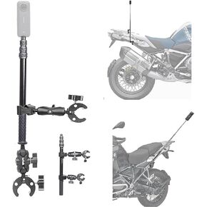 Fotoleey 360 camera motorcycle kit with invisible Stick- Motorcycle Bike Handlebar Clamp Mount for Insta360 X4, X3, X2, GoPro Hero 12, Hero 11- Action Camera Motorcycle Mount Bike Mount Kit