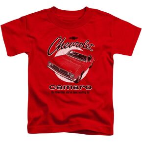 Chevy Boys' Retro Camaro Childrens T-Shirt Red