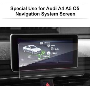 LFOTPP Car Navigation Screen Protector for 2017 2018 2019 A4 B9 A5 Allroad Q5 2 mmi 8.3 Inch, Tempered Glass 9H Hardness Car Infotainment Stereo Display Center Touchscreen Protective Film