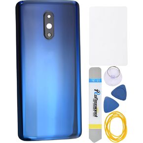 Blue Acrylic Glass Back Cover Replacement for OnePlus 7 GM1901 with Precut Adhesive Rear Camera's Frame and Glass Cover,Come with Tool kit