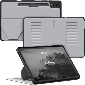 ZUGU Samsung Galaxy Tab S9+ Case - 12.4 Inch S9+ Tablet Case - Slim Protective Case, Sleek Design, Magnetic Stand, Sleep/Wake Cover, Magnetic Cover - Galaxy Tab S9 Plus Case, Artic
