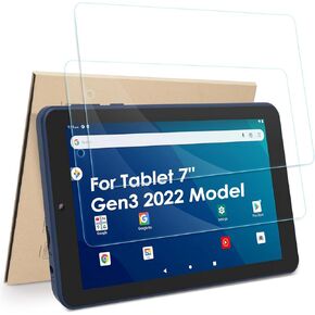 [2-Pack] Screen Protector Compatible with Onn 7 Inch Tablet Gen 3 (2022) / Onn 7 Inch Kids Tablet (2022), [HD Clarity] [9 Hardness] Tempered Glass Replacement for Onn 7" / Kids 7" 2022