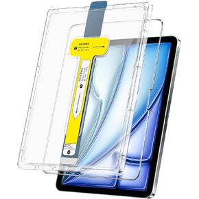 واقي شاشة TQLGY لجهاز iPad Air 11 بوصة M2 (2024، الجيل السادس)، زجاج مقسى 9H، شفاف عالي الدقة، مضاد للخدش، تركيب تلقائي لإزالة الغبار، عبوة واحدة in Kuwait