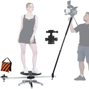 360 Degree Large Photography Turntable,440LB Load Camera Spinning Rig for Filmmaker/Videographer 360 Women Dress Video Shoot EPIC Commercial Video Advertising/Music MV-Slow Motion and Bullet-time