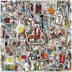 Tarot Cards Characters & Symbols Stickers Bulk, Based on The Rider Waite Tarot Deck, 115 PCS, Waterproof, Glossy Finish, Tarot Gifts for Tarot Lovers