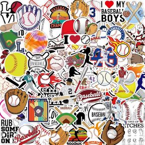 100PCS Baseball Stickers |Sports Theme Decals for Water Bottles, Laptop, Phone, Guitar, Luggage, Notebook, Yonseng Vinyl Waterproof Baseball Stickers